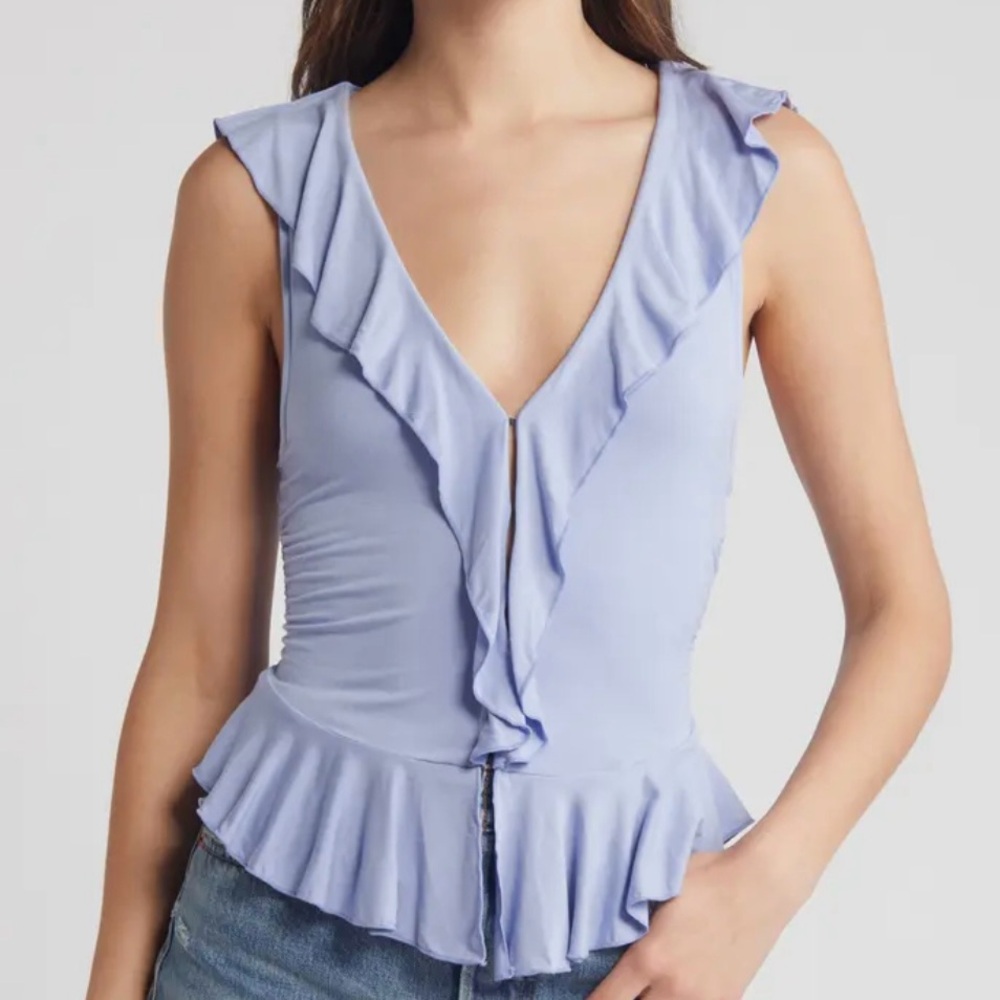 NWT Free People Ruffle Me Away Top